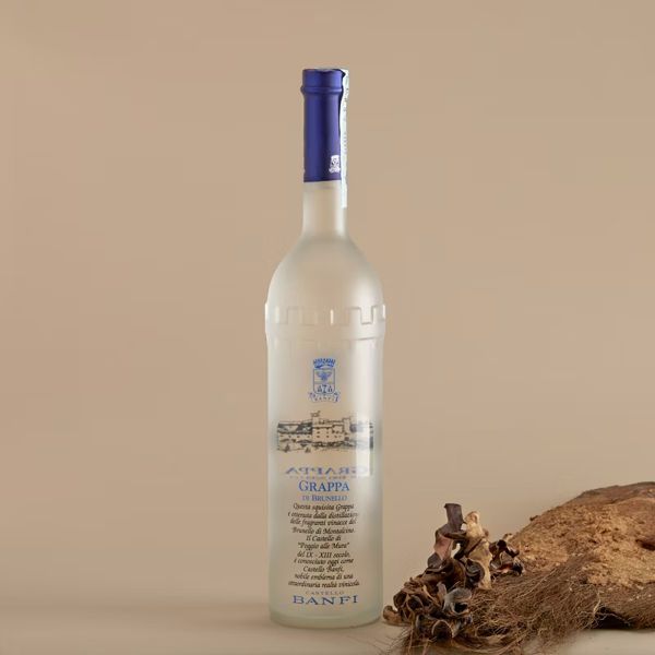 3. Grappa di Brunello - Wooden box and 4 glasses Castello Banfi